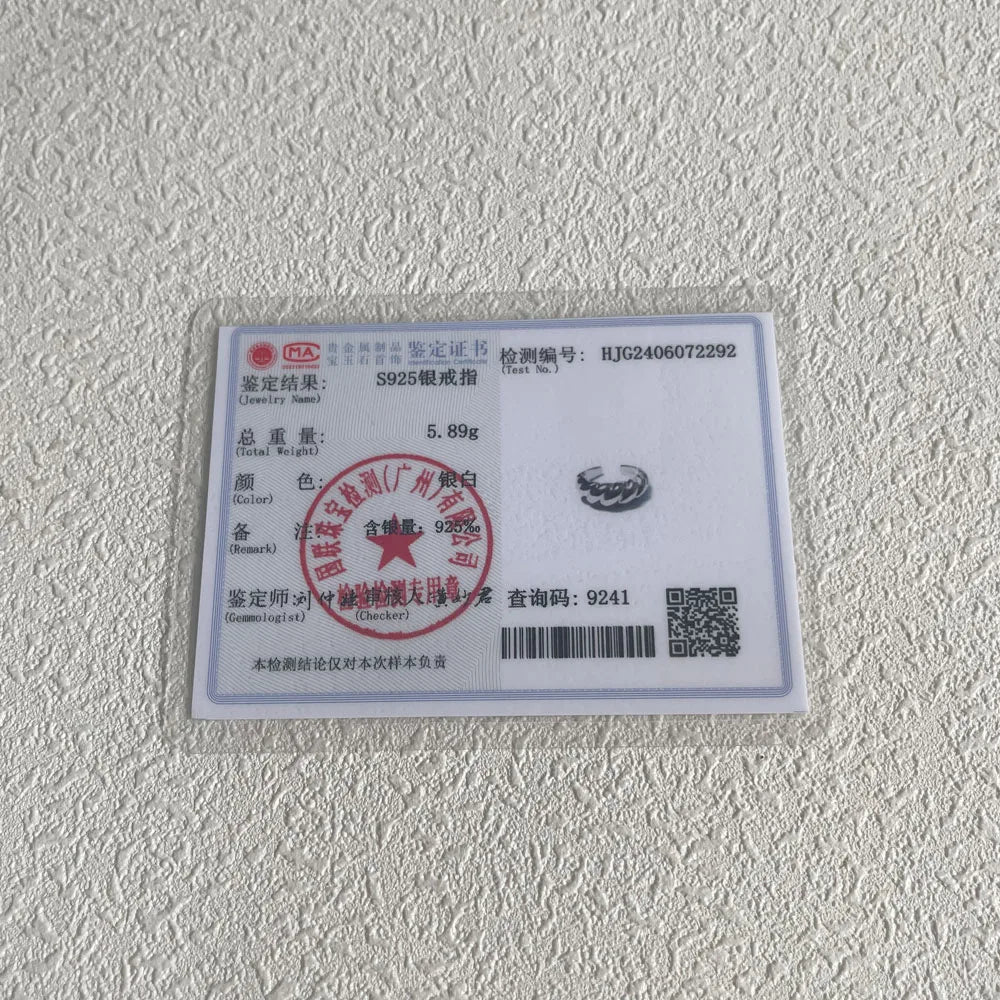 BF CLUB 925 Sterling Silver Ring For Women Strip Oval Finger Open Vintage Handmade Ring Allergy For Party Birthday Gift