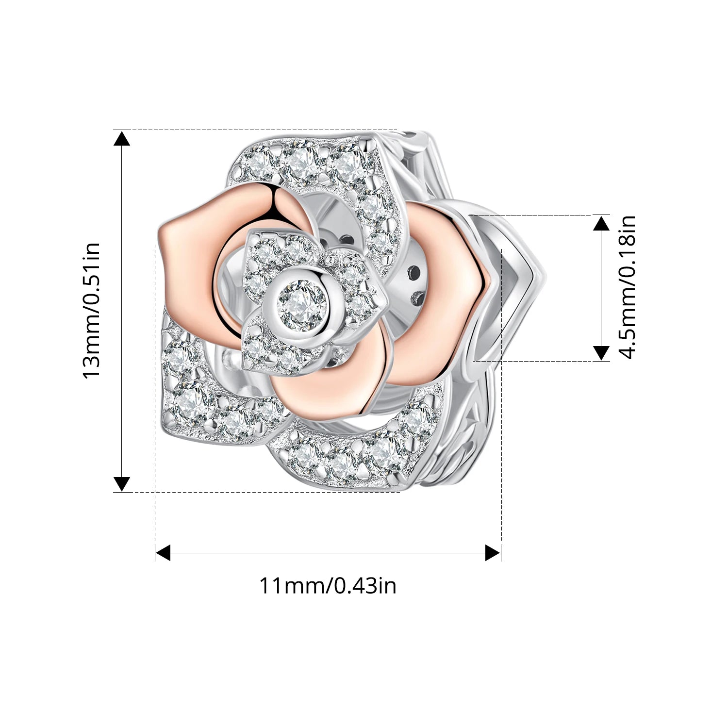 BISAER 925 Argent Sterling Petit Prince &amp; Rose Charm Perle Clochette Princesse Coeur Croix Coquillage Pendentif Fit DIY Bracelet Bijoux