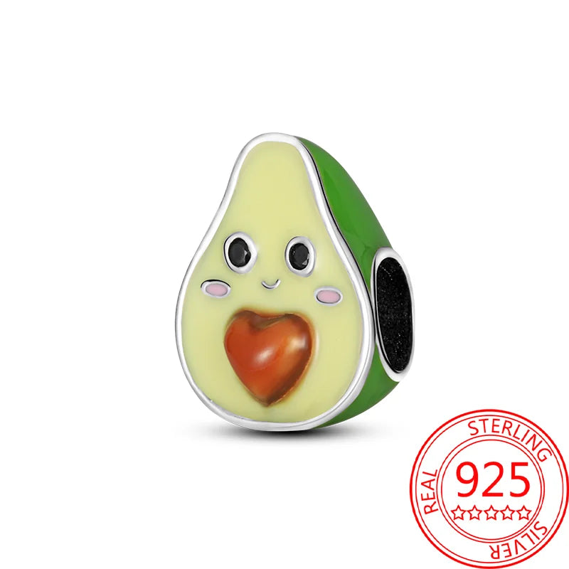 925 Sterling Silver Charm Green Monstera Leaves Charm Fit Bracelet Original Charm Bead for Women Jewelry DIY Making Fine Gift