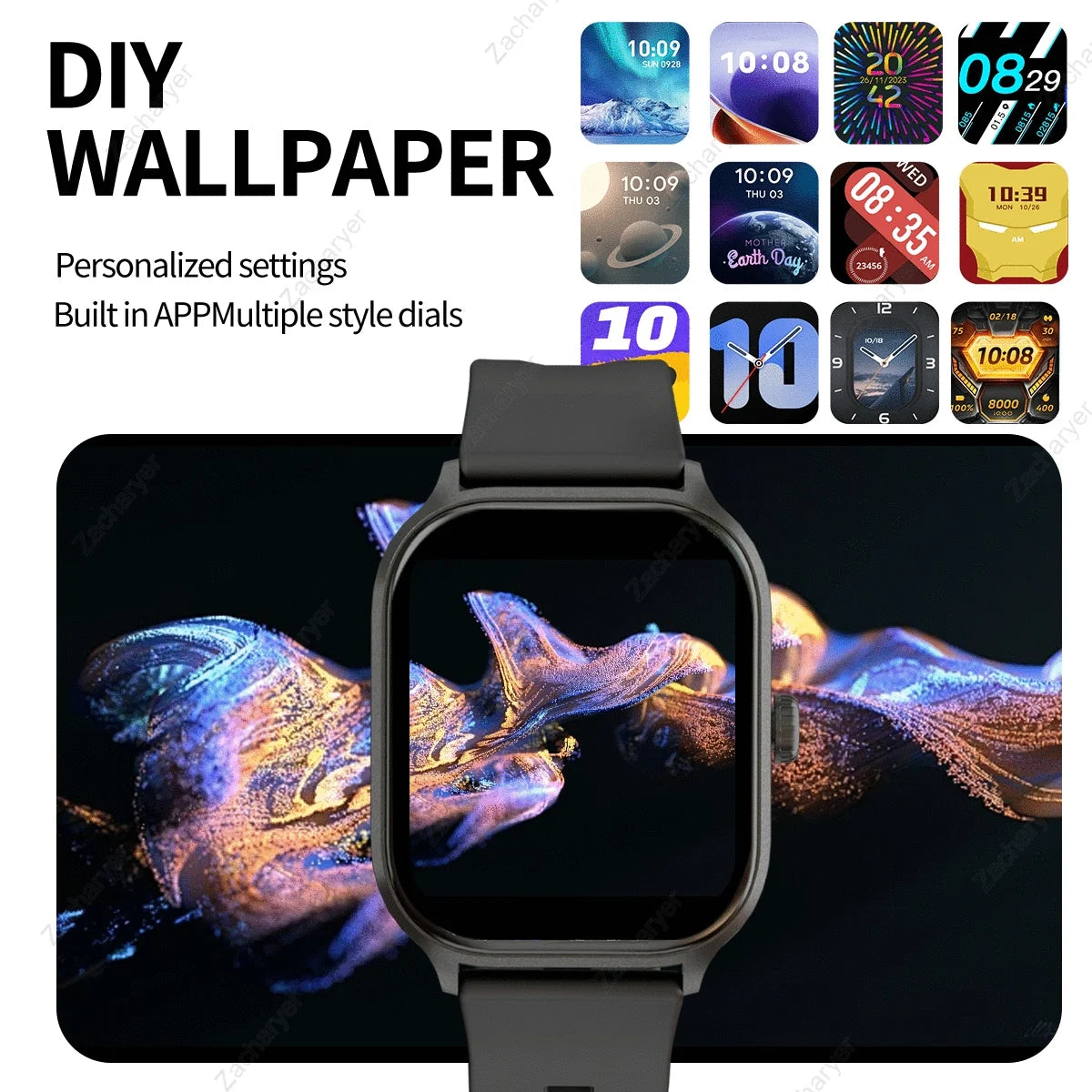 HOT With wireless call function, compatible with Android and iPhone, sports watch, application control, SMS reminder