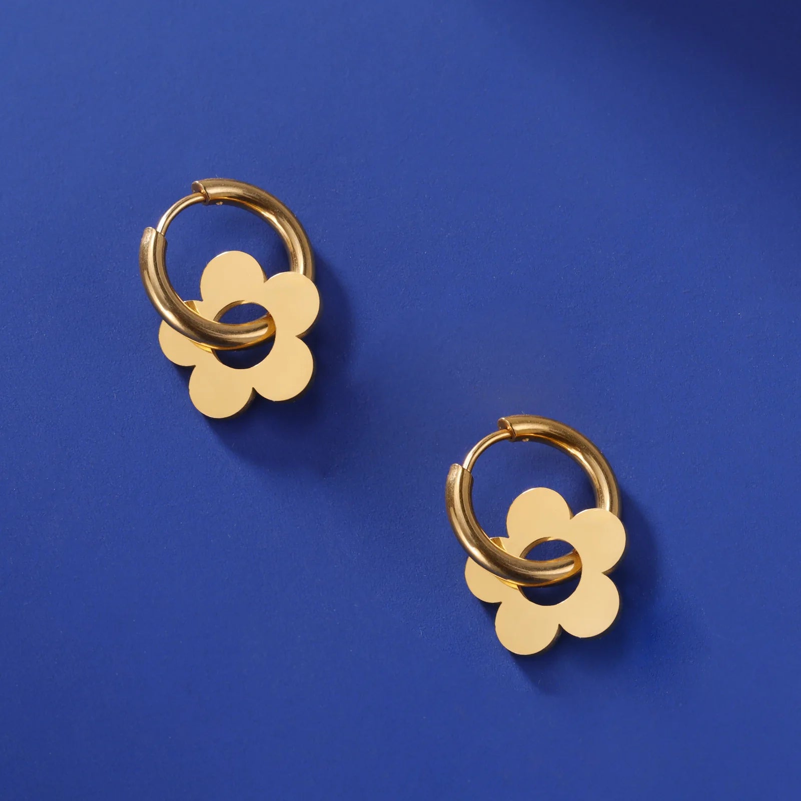 HIPEE Fashion Sunflower Circular Hoop Earrings Simple Removable Stainless Steel Earrings For Girls Birthday Party Jewelry Gift