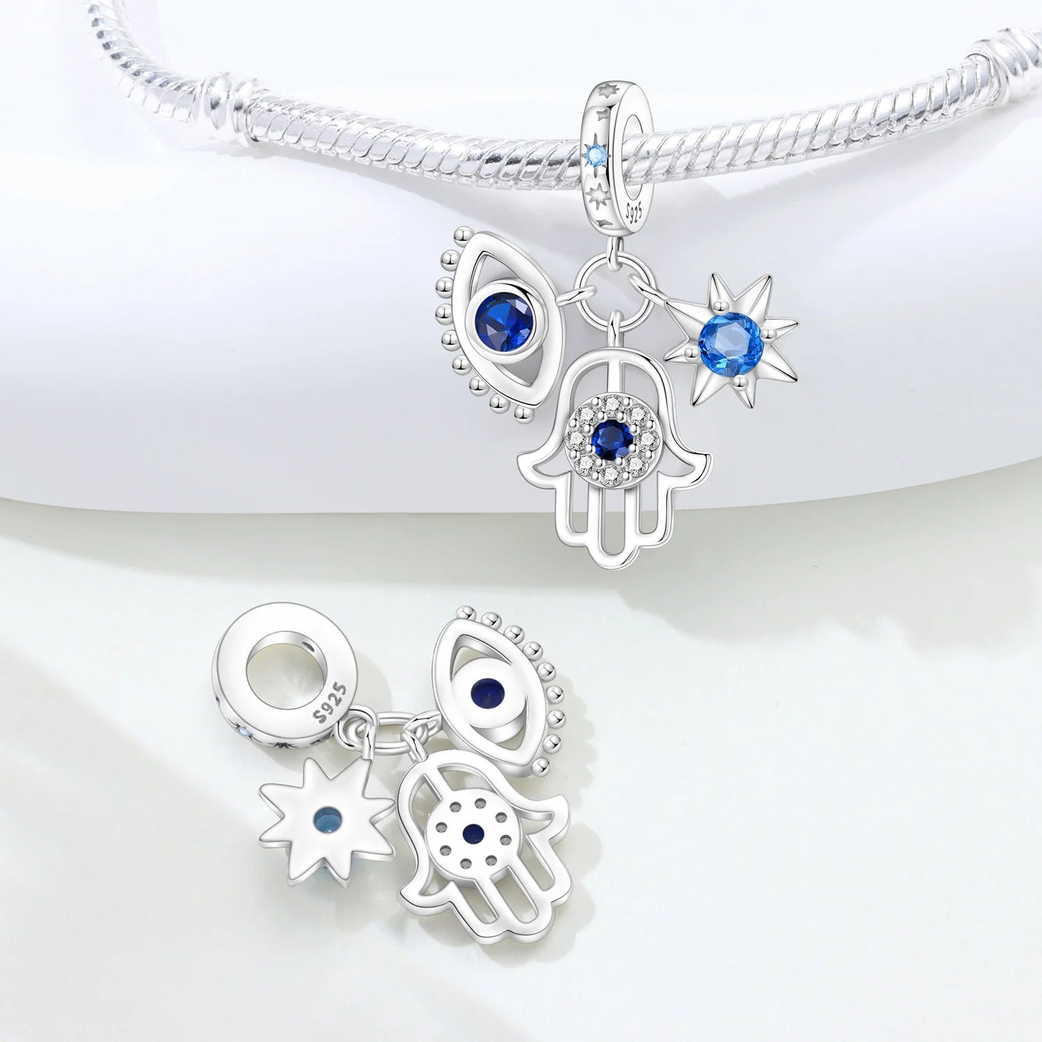 PANPOKI 925 Sterling Silver Religious Symbol Beads Original Pendants Bracelet Charm Jewelry Party DIY Trendy Gifts