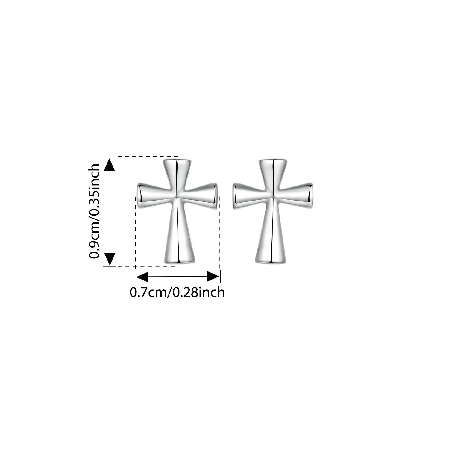 BISAER 925 Sterling Silver Cross Stud Earrings,Dainty Lightweight Hypoallergenic Stud Ear for Religious Women Party Fine Jewelry