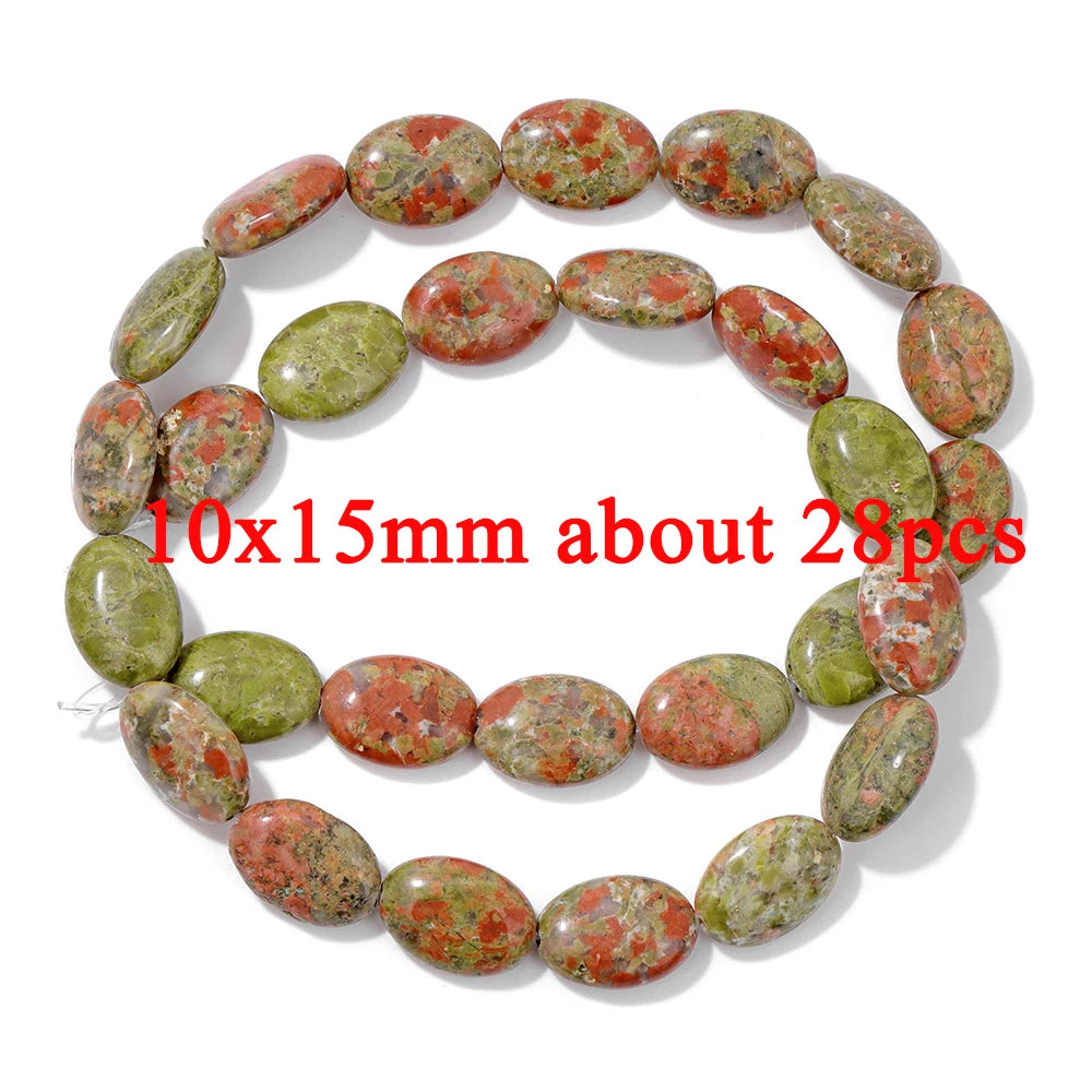 Wholesale Natural Unakite Stone Bead Green Jasper Loose Spacer Beads For Jewelry Making DIY Bracelet Necklace Accessories Supply