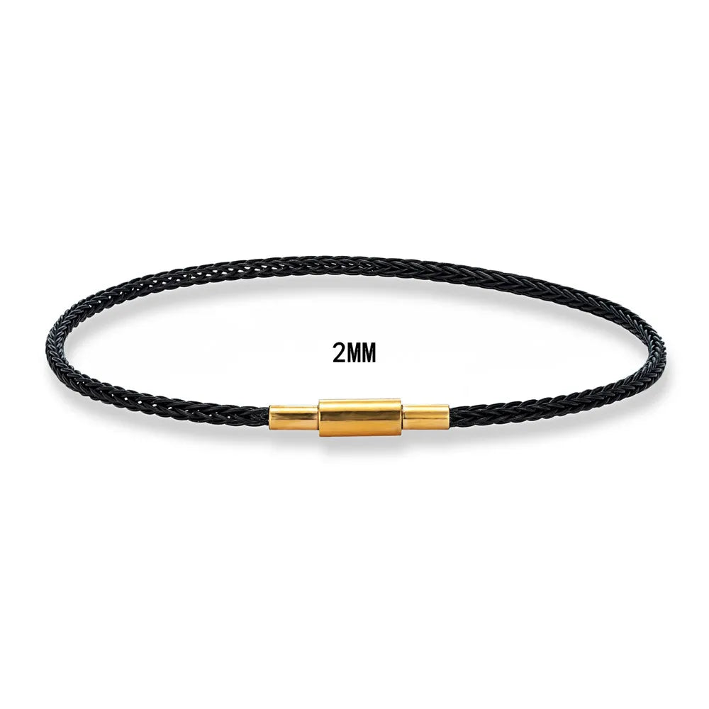 MKENDN Simple Style Men Women Jewelry 1.5mm Non-fading Steel Wire Thin Rope Bracelet Classic Cuff Charm Bracelet DIY Gifts - Madeinsea©