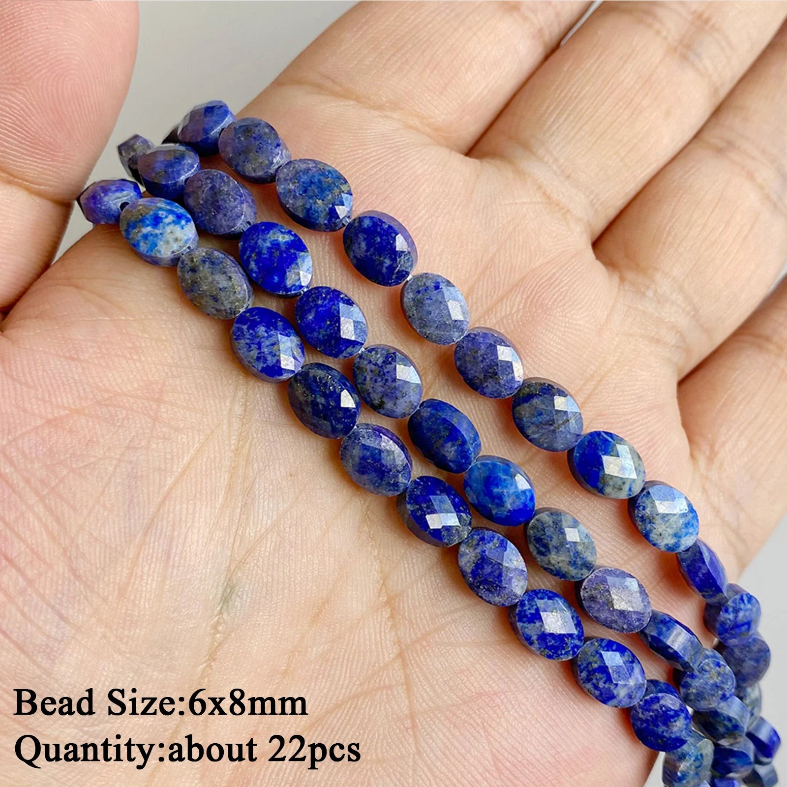 Natural Lapis Lazuli Healing Stone Bead Handmade Necklace Bracelet Bead Accessories For DIY Wisdom,Confidence,Prosperity Jewelry