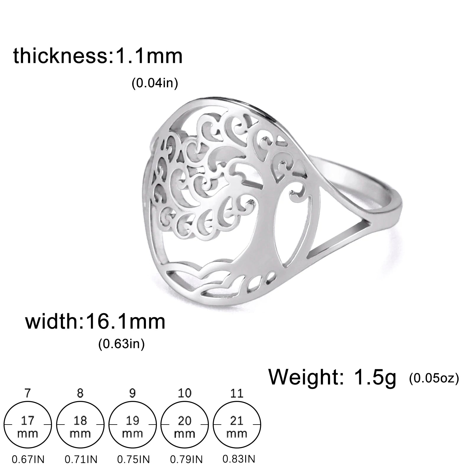 HIPEE Tree of Life Stainless Steel Rings Viking Amulet Silver/Gold Color Couple Ring Wicca Amulet Jewelry Family Friendship Gift
