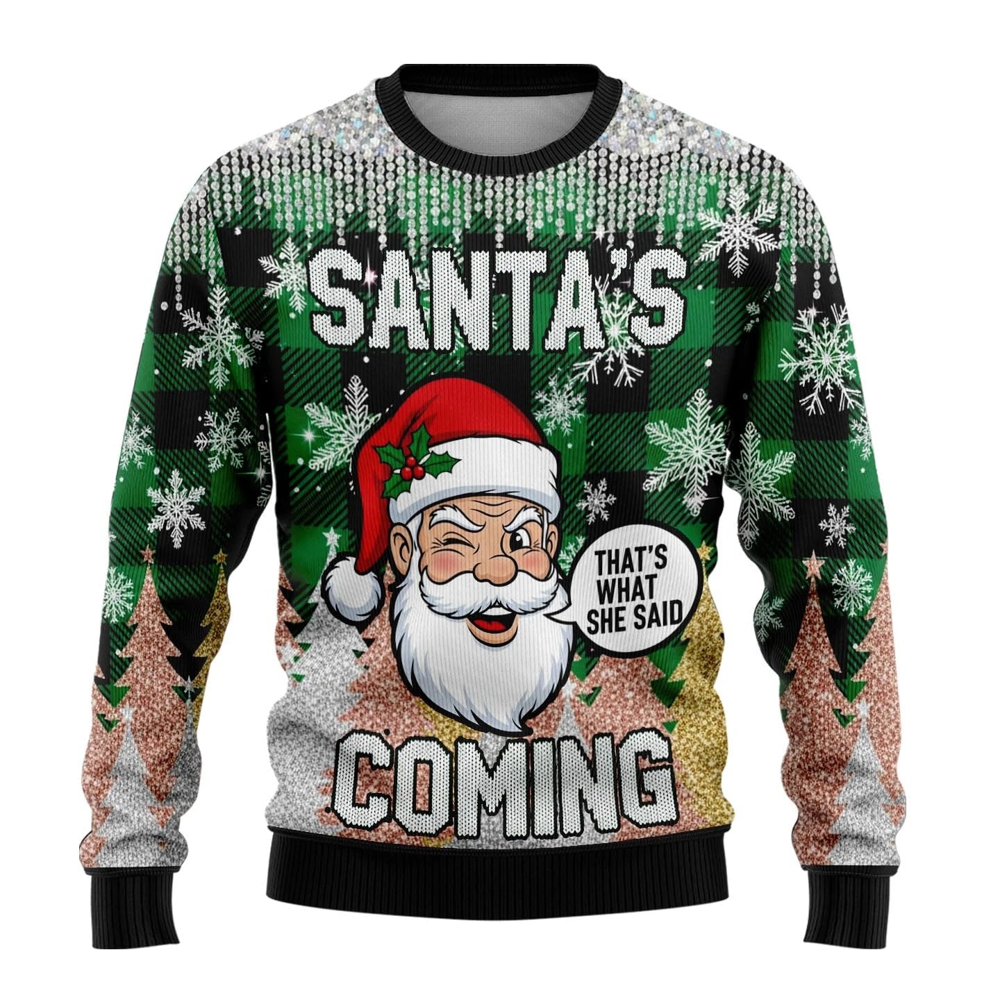 Hilarious Ho Ho Ugly Christmas Sweater Naughty Santa Womens Sweaters Crewneck Sweatshirt Funny Unisex Pullovers Mens Sweater
