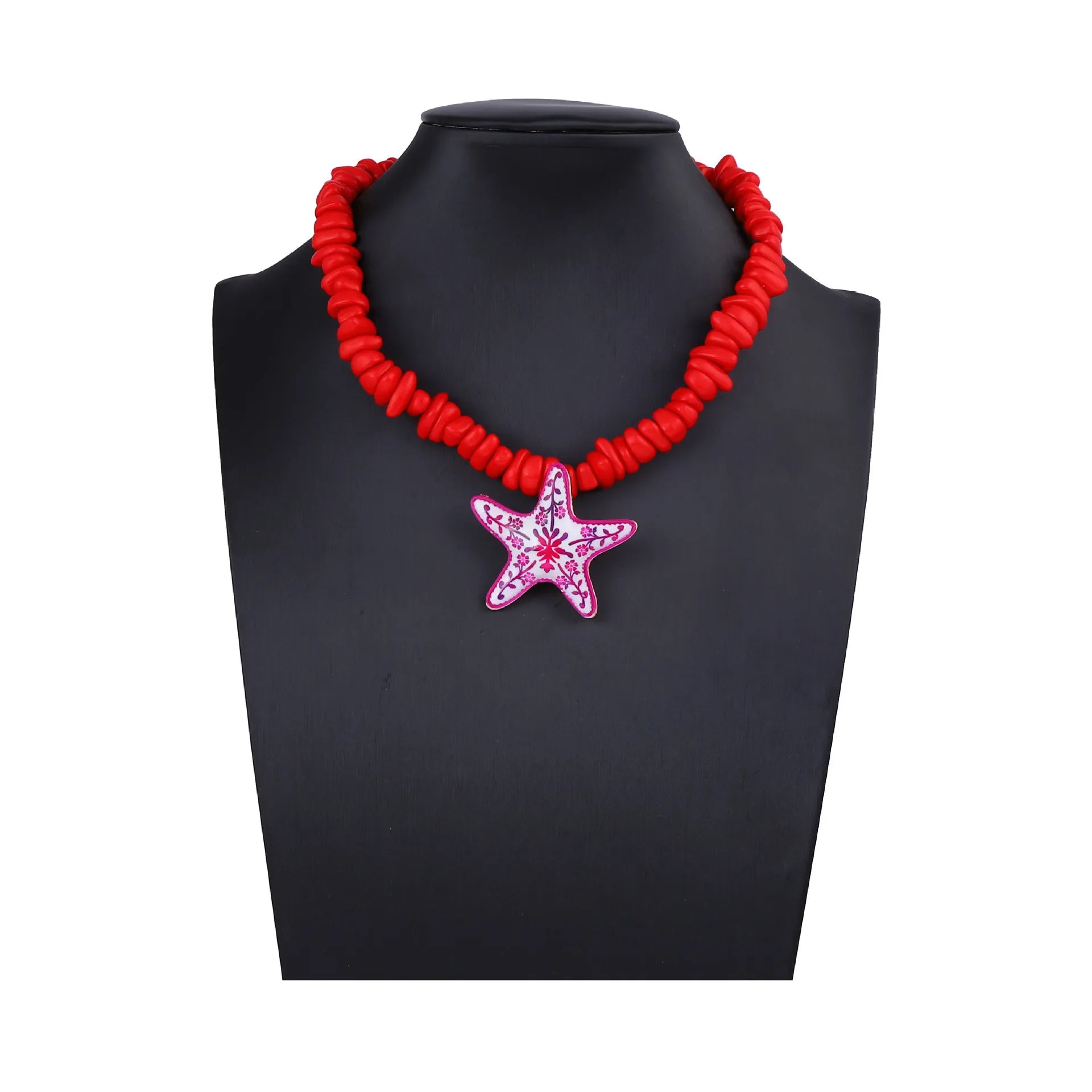 Collier tendance et décontracté style vacances à l'océan, perles en alliage de céramique et étoile de mer