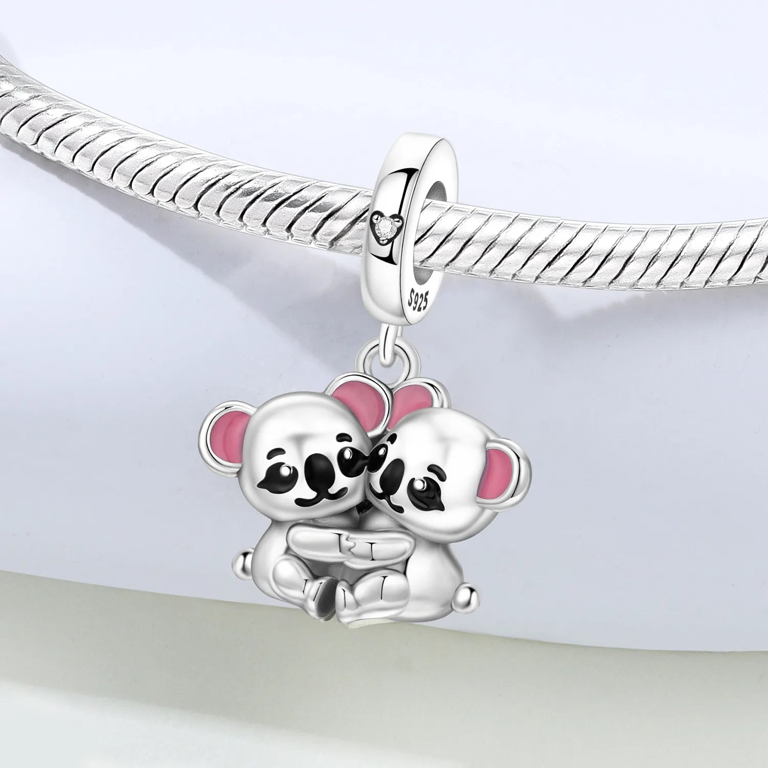 PANPOKI 925 Sterling Silver Embrace Koala Animal Beads Original Pendants Bracelet Charm Jewelry Party DIY Trendy Gifts