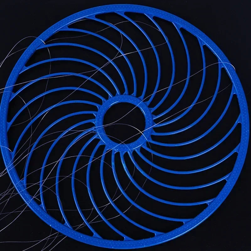 Lawaia Wurfnetz mit Stahlanhänger, Nylon-Geflechtschnur, Handwurf-Fischernetz mit großem blauen Kunststoffring