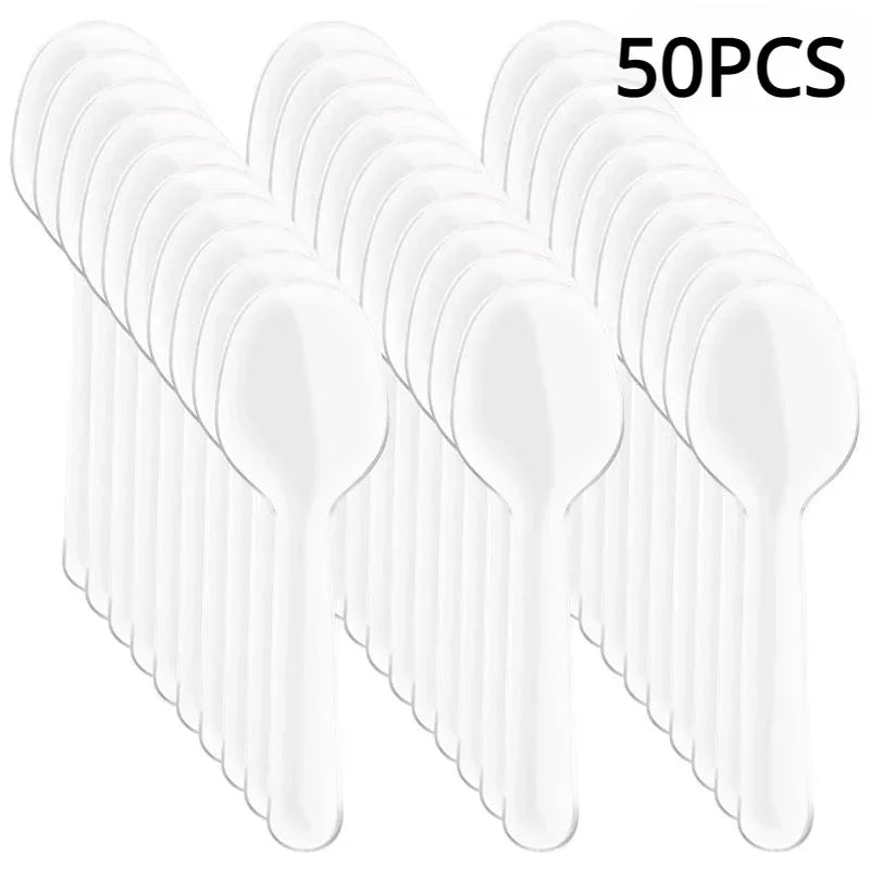 Mini Ice Cream Spoon Disposable Dessert Spoons Wedding Party Tableware Kitchen Accessories Tool Birthday Party Supplies - Madeinsea©