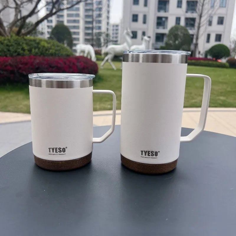 TYESO Wide Mouth Stainless Steel Coffee Mug with Leak-Proof Lid Insulated Office Travel Mug 530ml/710ml For Home Office Gift