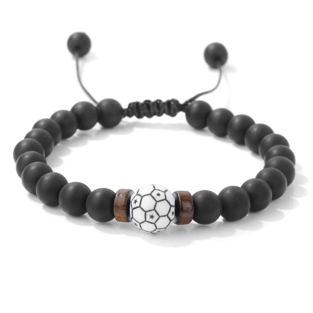 New Handmade Weaven Men Bracelet Adjustable Basketball Baseball Volleyball Rugby Sports Braclet Yoga Meditation Healing Braslet