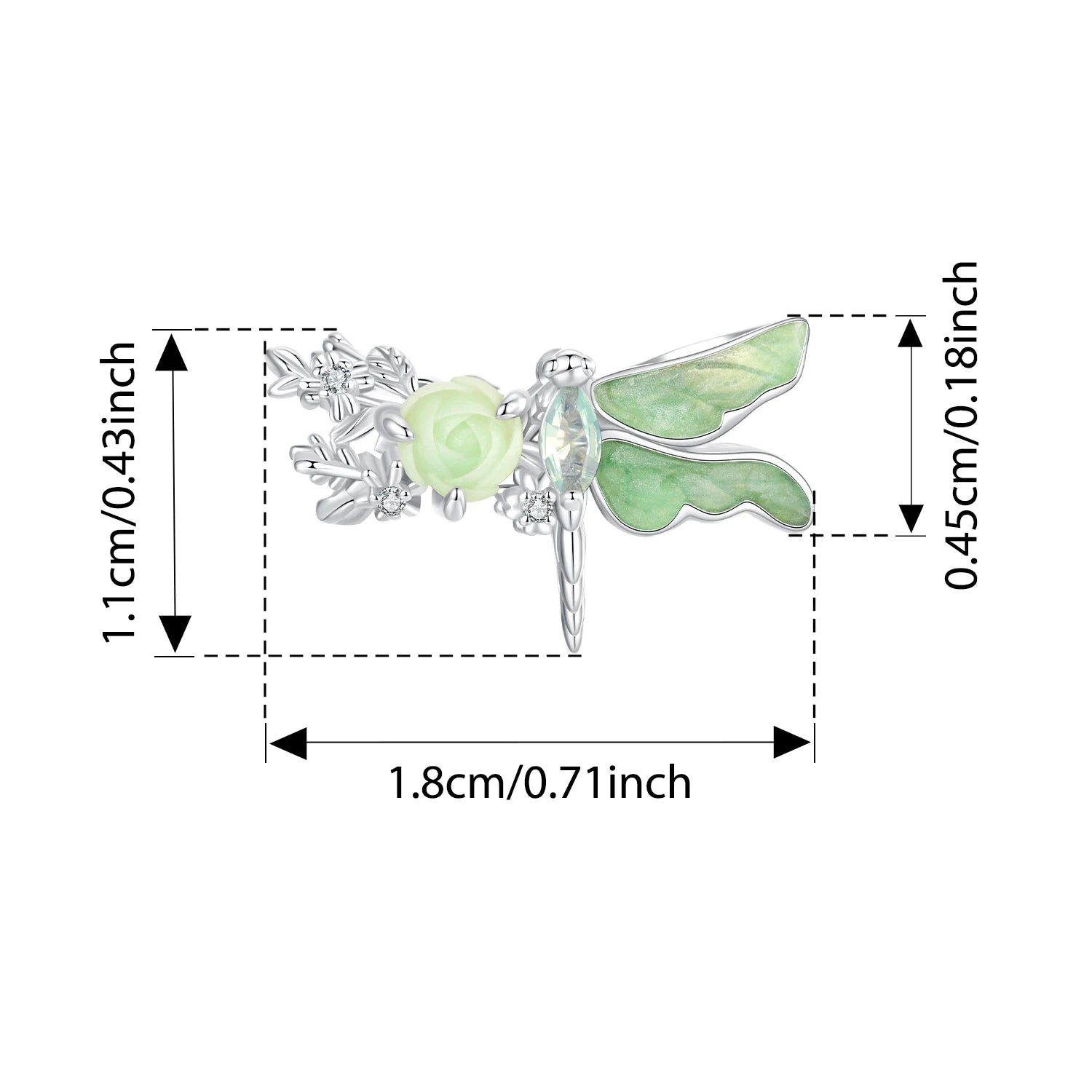 BISAER 925 Sterling Silver Butterfly Flower Silicone Charm Bead Dragonfly Crab Pendant For Women Girl DIY Bracelets Fine Jewelry