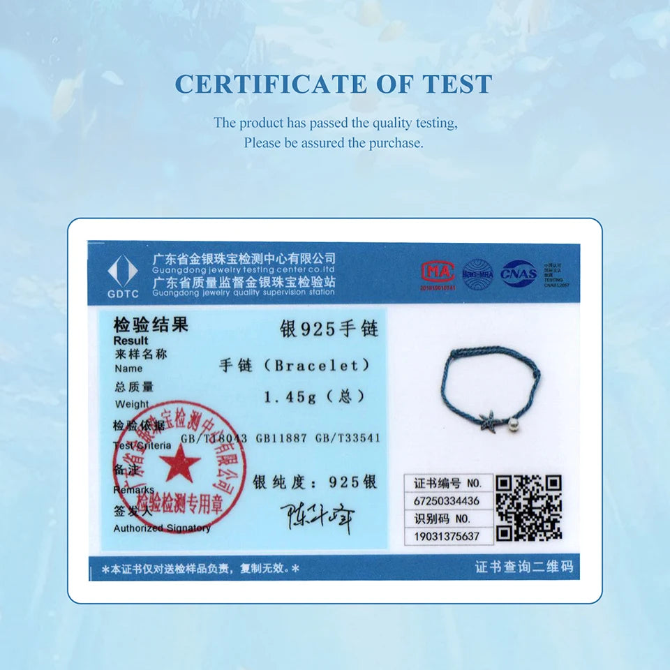 BAMOER 925 Sterling Silber Seestern-Perlenarmband, verstellbare Länge, Boho-Stil, Partyschmuck, Geburtstagsgeschenk für Frauen