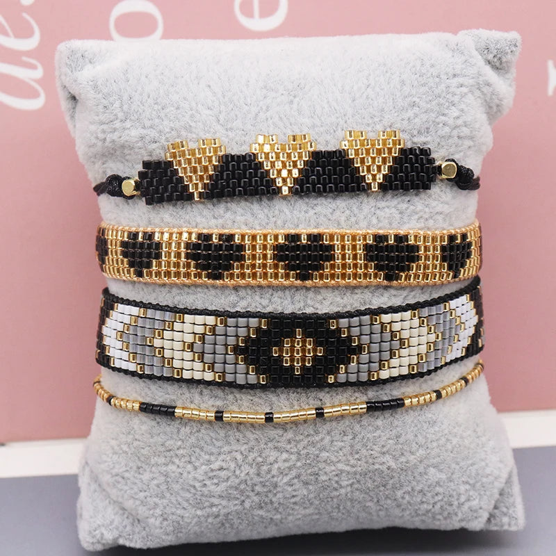 Miyuki beads hand woven Bohemia jewelry atmosphere luxury shiny seed beads adjustable bracelet elegant women's party Gifts