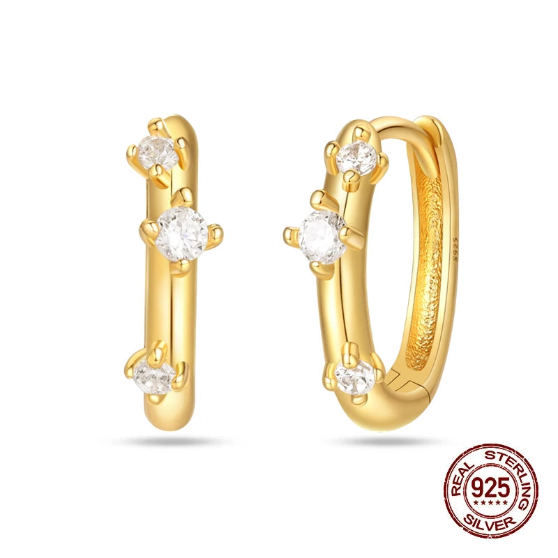 New Pearl Earrings 925 Silver Stars Moons Butterfly Sea Shell Golden Hoop Earrings Ear Stud For Women Engagement Luxury Jewelry