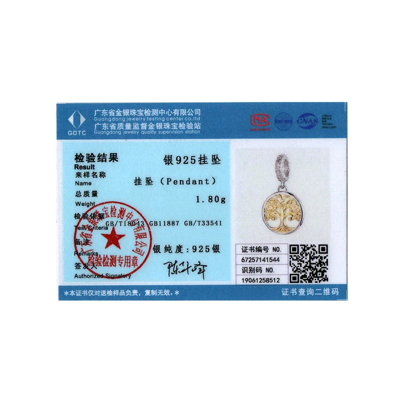 WOSTU 925 Sterling Silver Tree of Life Charm Pendant Hollow Family Original Fit for Women Bracelet DIY Birthday Fine Jewelry