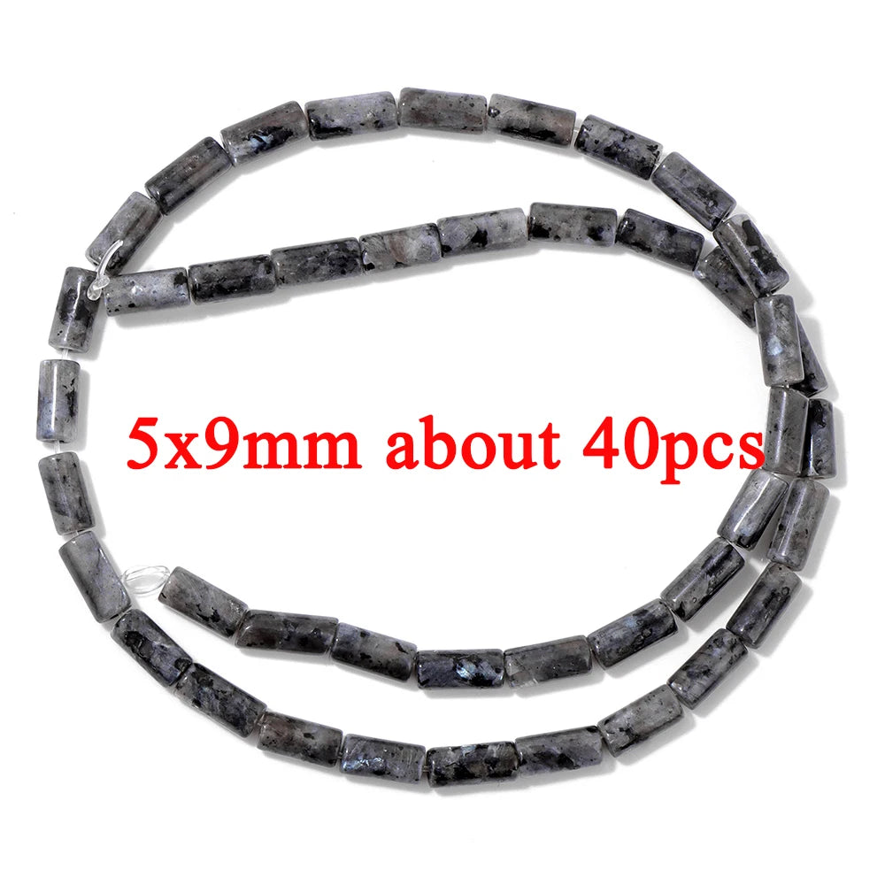 Natural Dark Labradorite Stone Bead Black Spectrolite Faceted Round Leaf Square Loose Spacer Beads For Jewelry Making Handmade