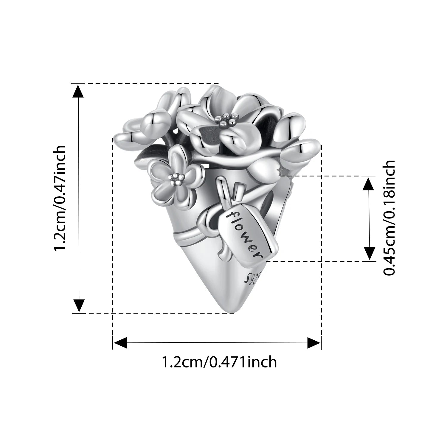 BISAER 925 Argent Sterling Petit Prince &amp; Rose Charm Perle Clochette Princesse Coeur Croix Coquillage Pendentif Fit DIY Bracelet Bijoux