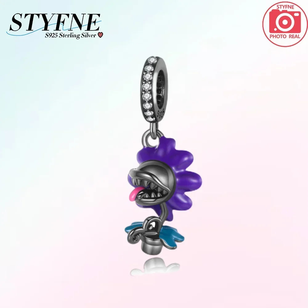 925 Sterling Silver Green Series Tree Cactus Leaves Pendant DIY Charm Beads Fit Original Bangle Charms Bracelet Women Jewelry