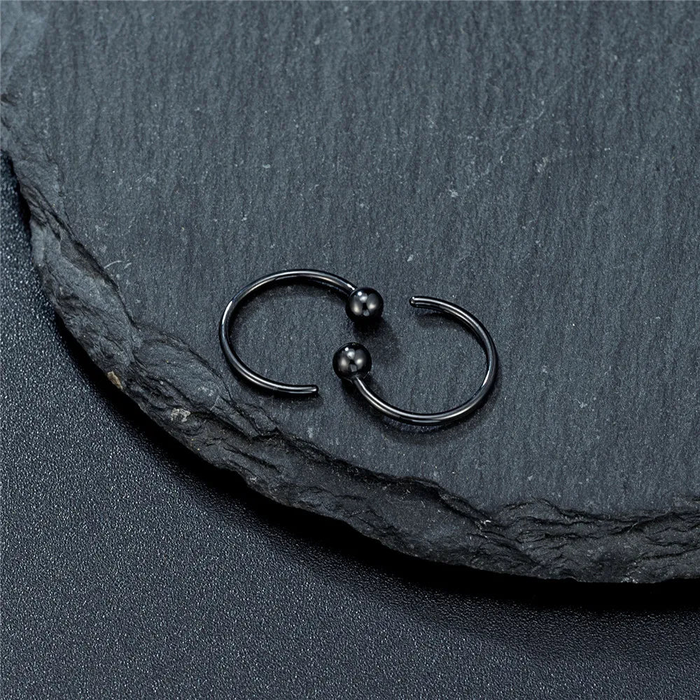 MKENDN 10MM Classical Hoop Earrings Hypoallergenic Bioceramic Earrings for Healing Piercings Medical Grade Studs Ear Gifts - Madeinsea©