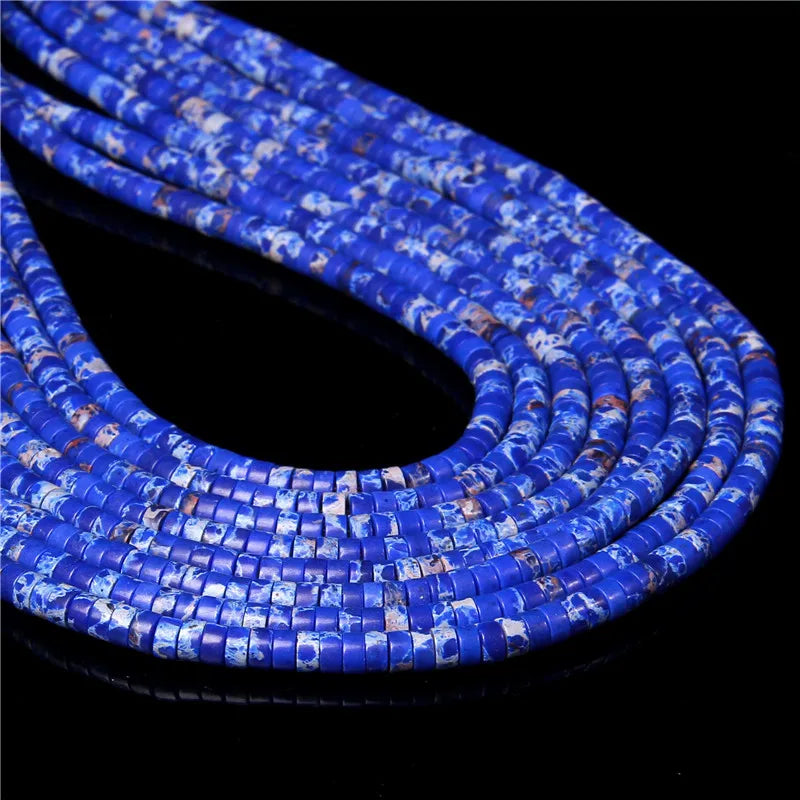 New Fashion Flat Disc Round Stone Bead 4x2MM Quartzs Imperial Agat Jaspers Loose Spacer Heishi Beads Jewelry Diy Accessories