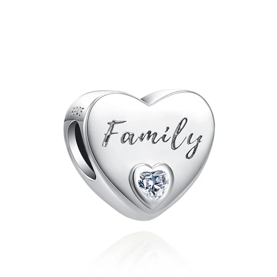 2025 Europe NEW 925 Sterling Silver Family Charm Dangle Pendant Bead Fit Women Original Bracelet Jewelry For Gift Mom Brother