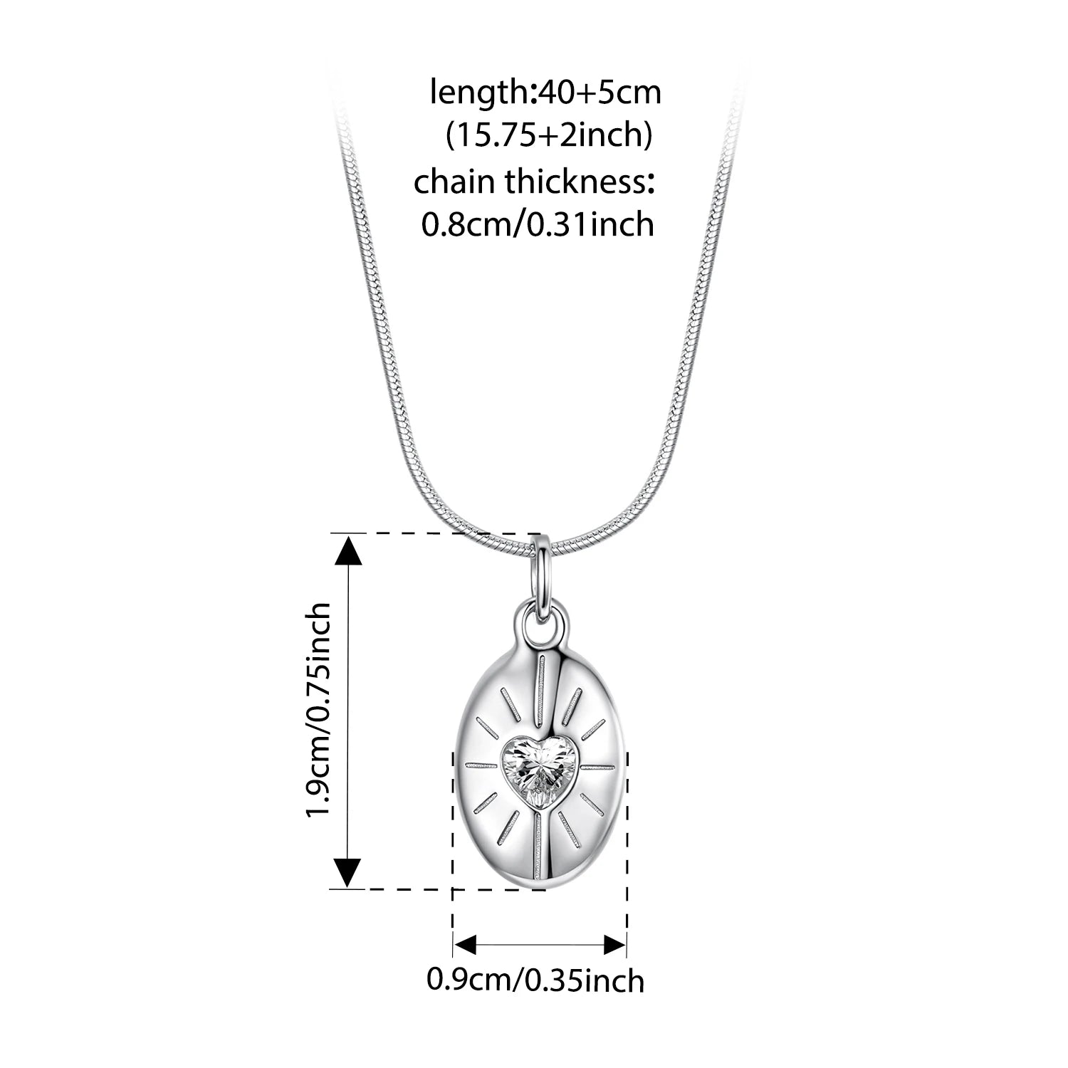 BISAER 925 Sterling Silver Starlight Necklace Pendant Heart Zircon Chain Adjustable Plated White Gold Women Fine Jewelry Gift