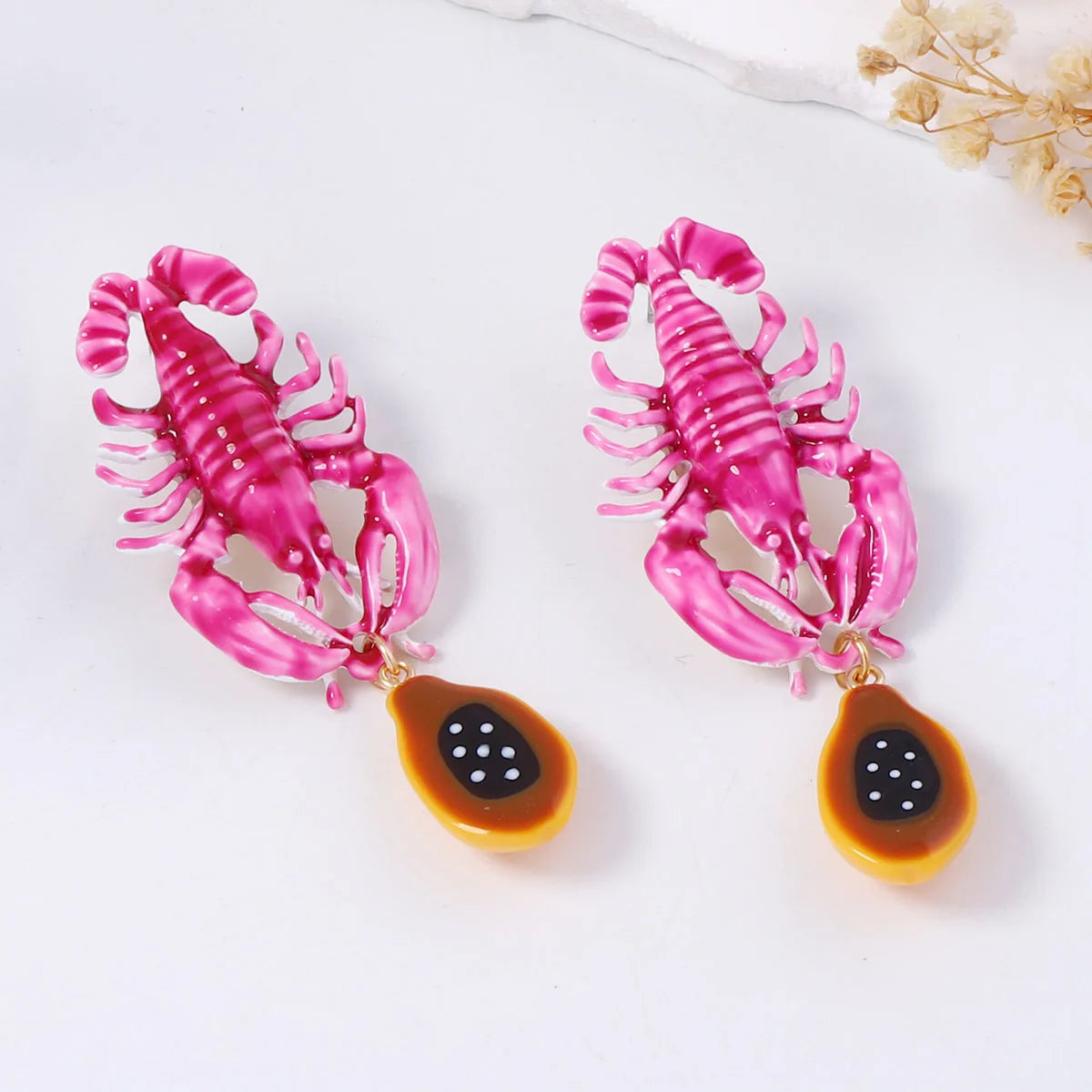 ZAA Fashion Summer Holiday Lobster Pendant for Women's Earrings