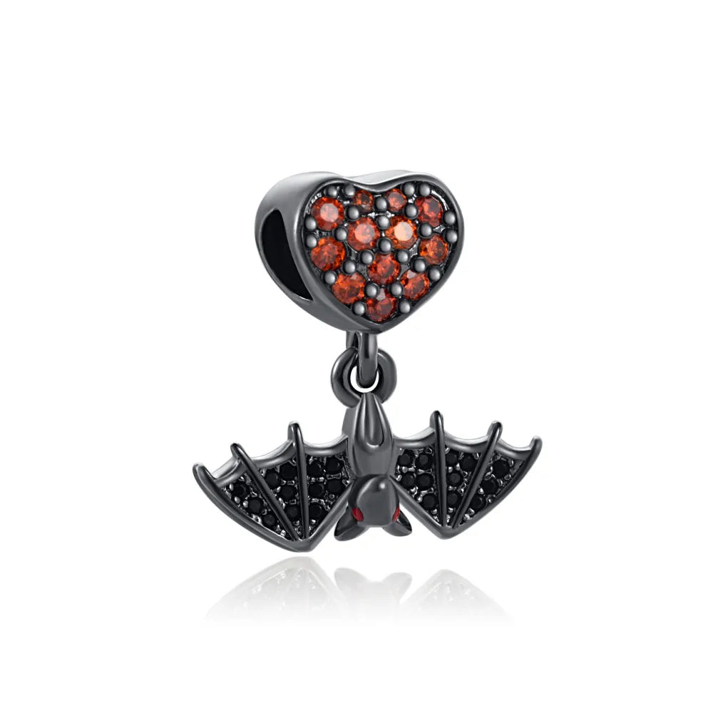 New 925 Silver Dark Black Series Charm Clown Bead Spider Pendant Talisman Women's Jewelry Fit Original European Bracelet Gift