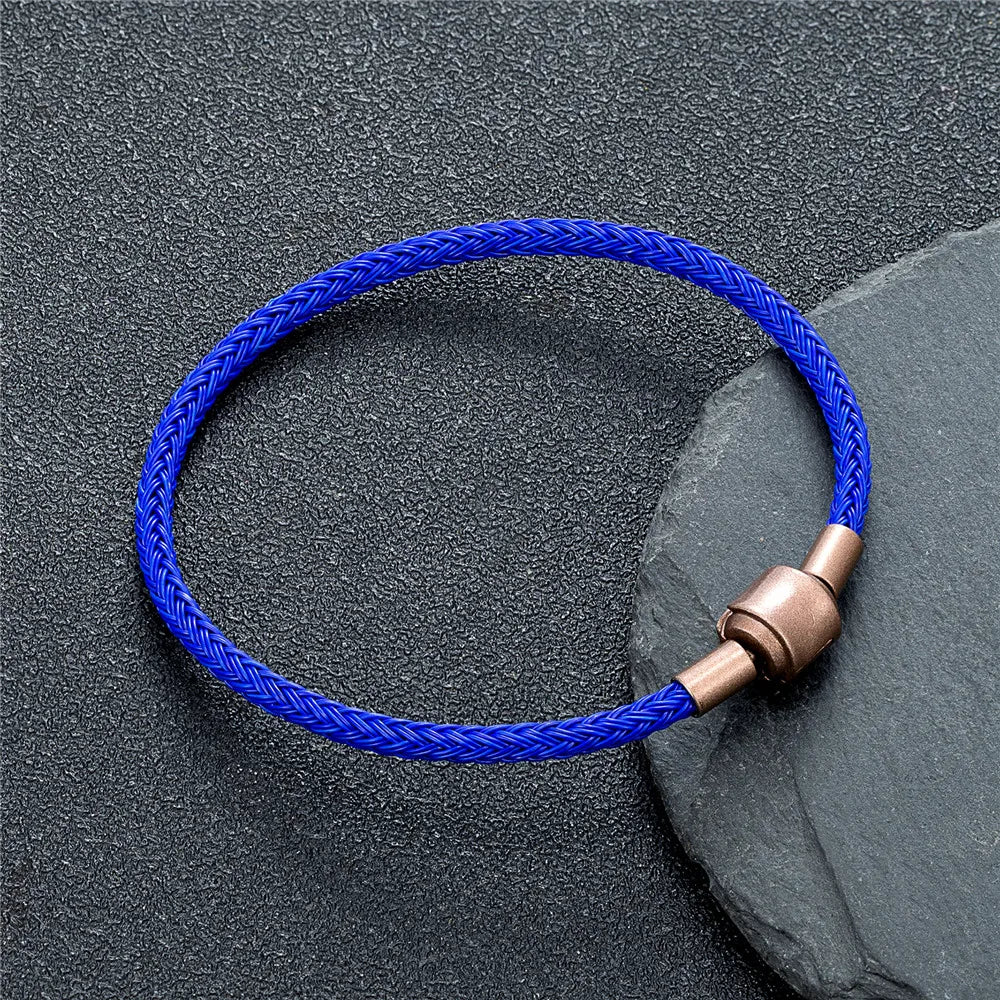 MKENDN DIY Simple Style Men Women Jewelry Non-fading Steel Wire Rope Bracelet Classic Cuff Charm Bracelet for Male Female Gifts