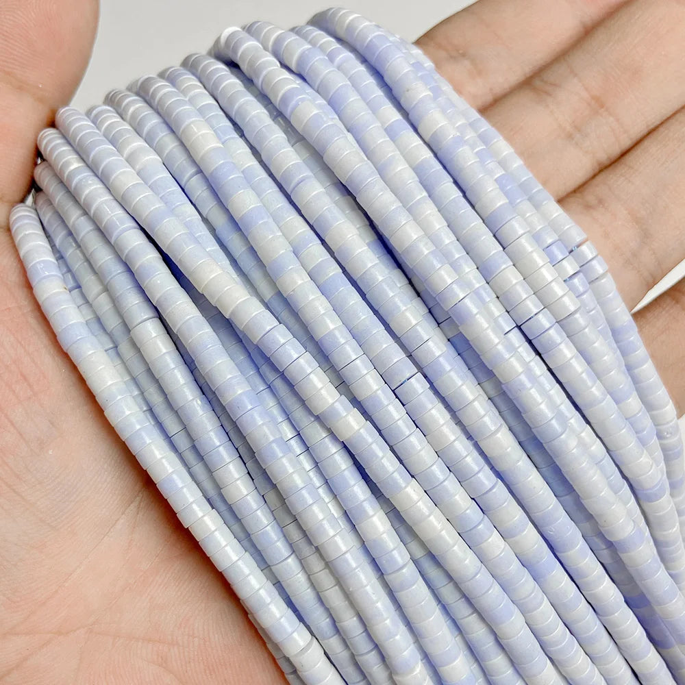 2x4mm Blue Flat Round Stone Bead Imperial Agates Jades Rondelle Loose Beads For Jewelry Making DIY Bracelets Necklace Handmade