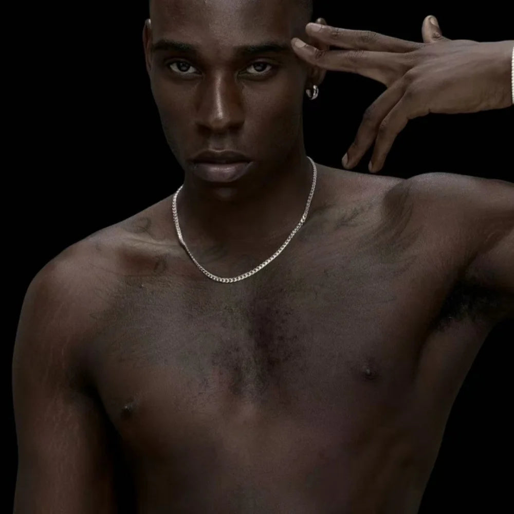 3.5mm Silver Color Stainless Steel Cuban Chain Necklace Hip Hop Men Necklace Simple Jewelry Necklace For Women