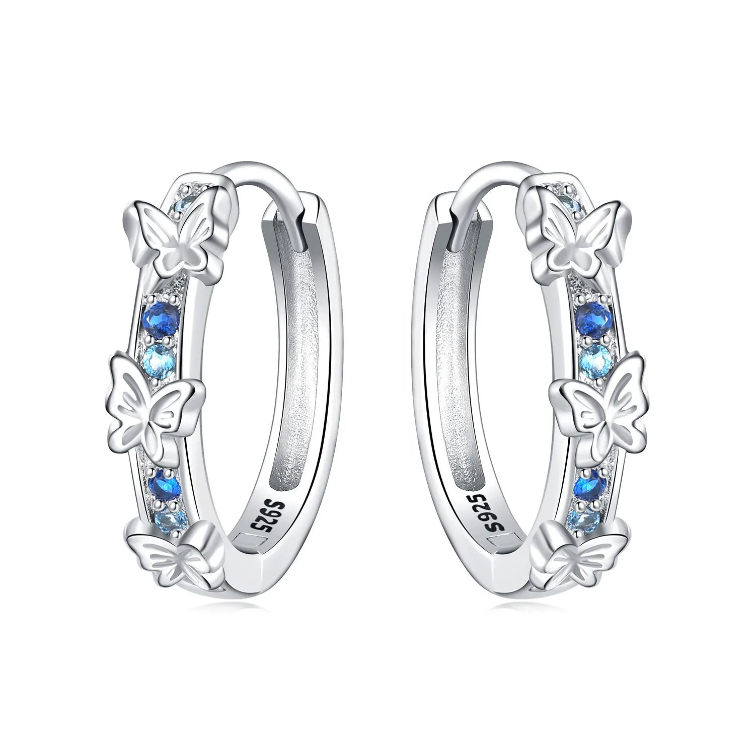 PANPOKI Original 925 Sterling Silver Hummingbird Earrings Women Hoop Earring Anniversary Jewelry Trendy Gifts