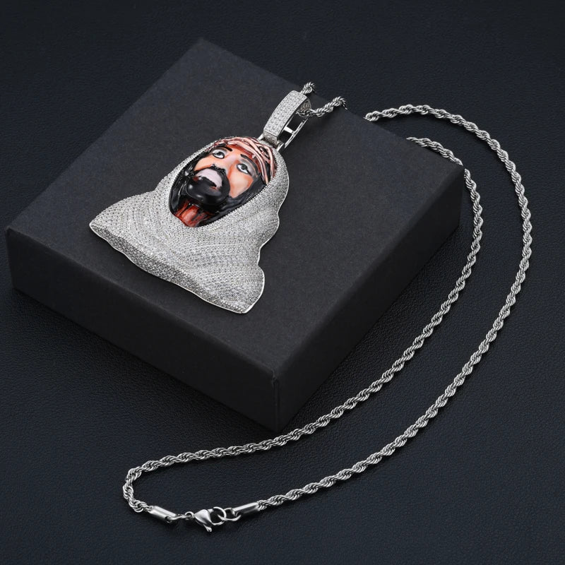 TUHE Copper Zircon Hip Hop Jewelry Jesus Pendant Brass 18k Plated 5A CZ Covered with Diamonds Men's Christmas Gift