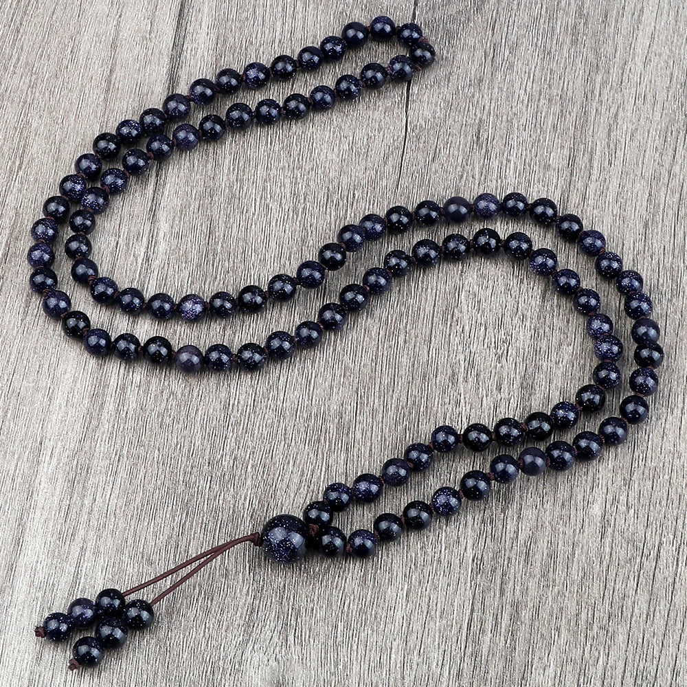 108 Natural Stone Fire Agate Black Onyx Beads Bracelet Necklace Men Multicolor Tiger Eye Necklace Women Malachite Prayer Jewelry