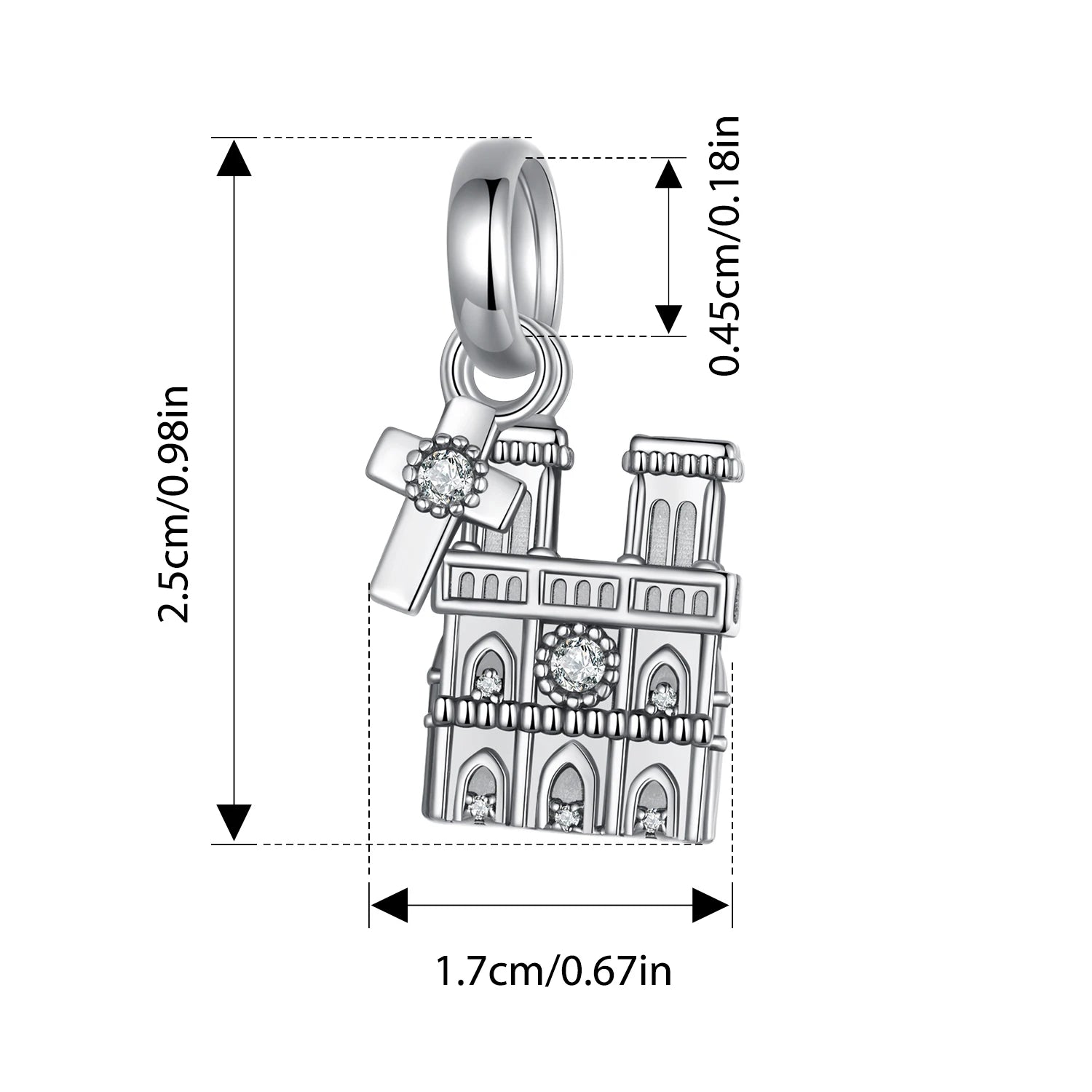 BISAER 925 Sterling Silver World Famous Building Style Charms Beads Eiffel Tower Big Ben Pendant Fit Bracelets DIY Fine Jewelry