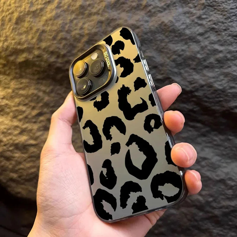 Leopard Print Electroplate Silver Phone Case for Xiaomi 14T Pro Cases Mi 13 12 11 Lite 14 13T 12T Poco M6 X5 X6 F5 F6 Pro Cover - Madeinsea©