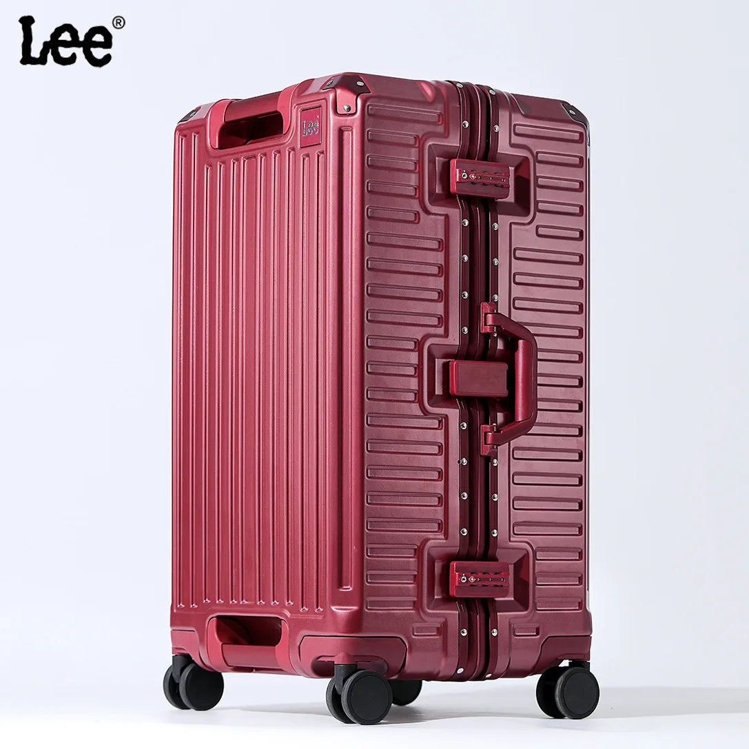 Suitcase Wide Handle Travel Suitcase Men 20 24 26 Carry-On Luggage Women PC Aluminum Frame Trolley Case - Madeinsea©