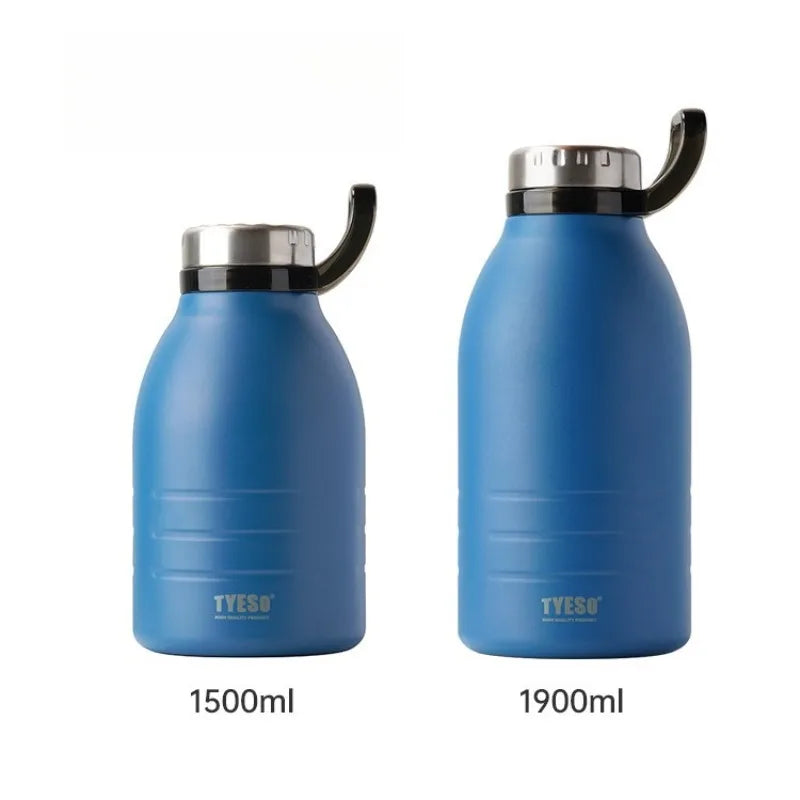TYESO Stainless Steel Insulated Water Bottle Portable Wide Mouth Thermos for Outdoor Sports Camping & Gym Leak-Proof & Durable