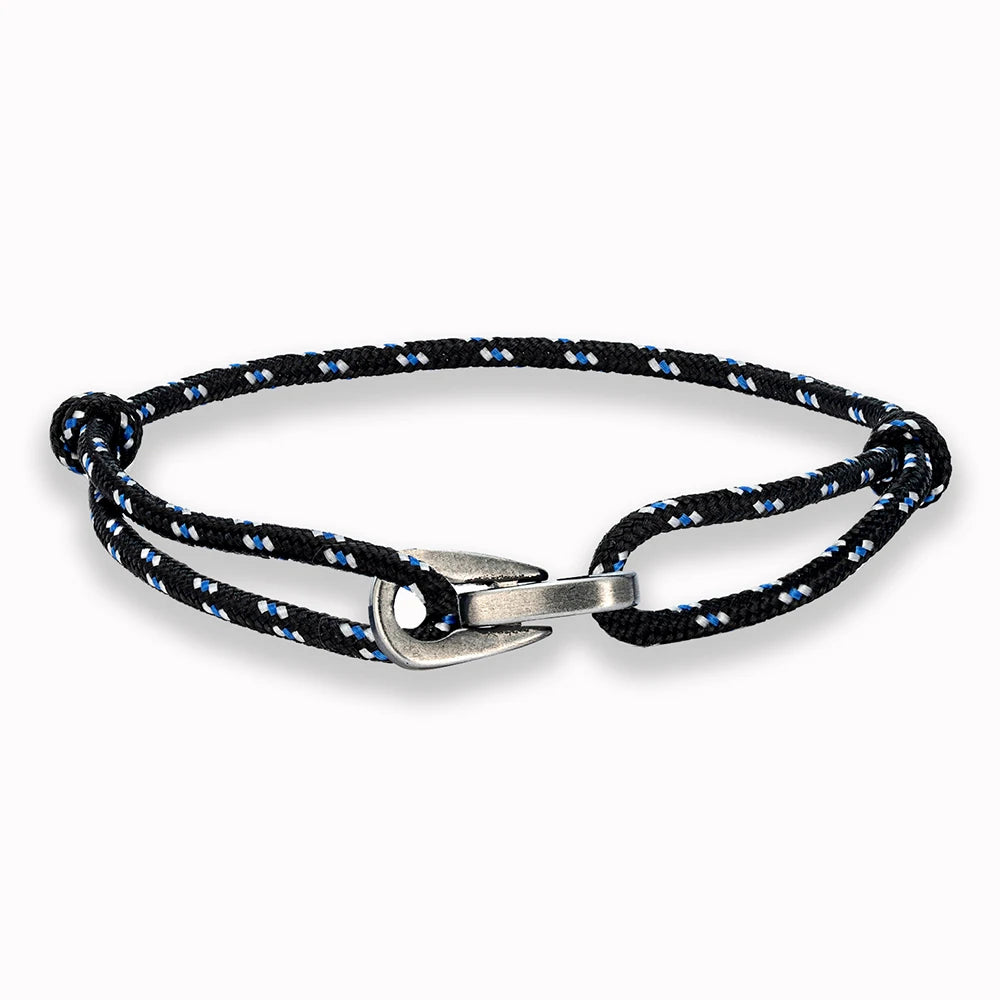 MKENDN Vintage Oxidized Black Chain Link Rope Bracelet Men Women Stainless Steel Motorcycle Jewelry Water Drop Accessories Gifts