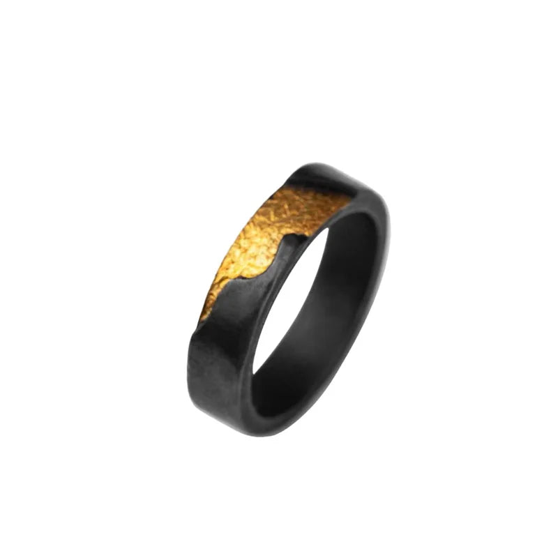 Delicate High Grade Sunshine Lines Ring Male Jewelry Adjustable Romantic Black Gold Collision Trendy Finger Ring Accessories
