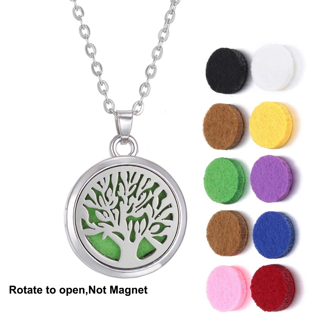 2023 New Aromatherapy Necklace Diffuser Pendant Aroma Jewelry Thread Rotate Open Locket Perfume Essential Oil Diffuser Necklace