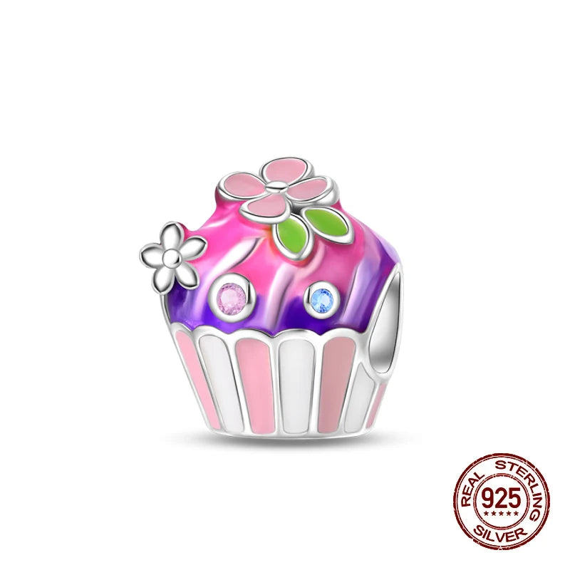 925 Silver Change Color Strawberry Cherry Avocado Fruit Series Charms Beads For 925 Original Bracelets DIY Birthday Jewelry Gift