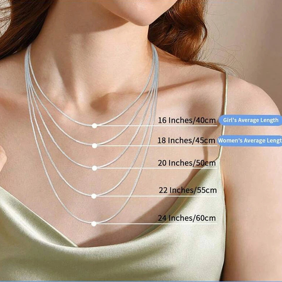 BAMOER Solid Gold Over 925 Sterling Silver Chain Necklace for Women Girls, Stackable Round Snake Chain For Daily DIY Pairing