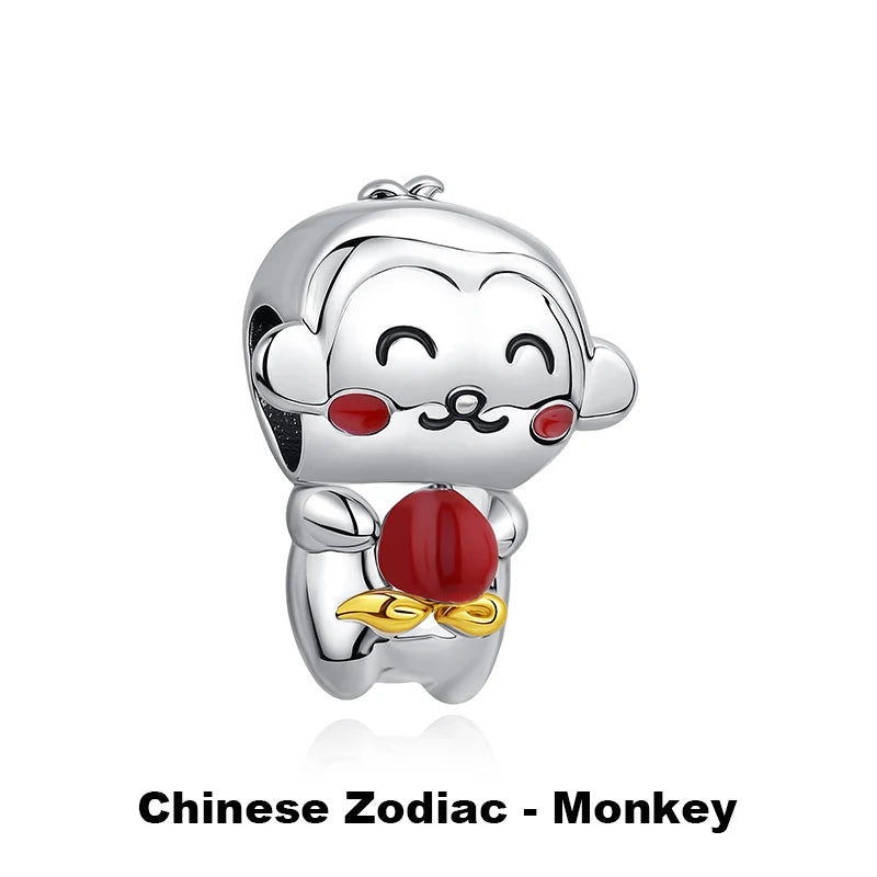 925 Sterling Silver Charms Beads Original Japanese Doll Fortune Cat Charm Fit Brand Bracelets Bangles DIY Jewelry For Women