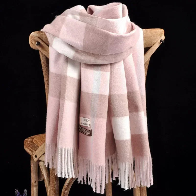 Winter Women's Scarf Luxury Brand British Classic Print Lattice Soft Female Cashmere Scarves Shawl Pashmina Checkered Shawls - Madeinsea©