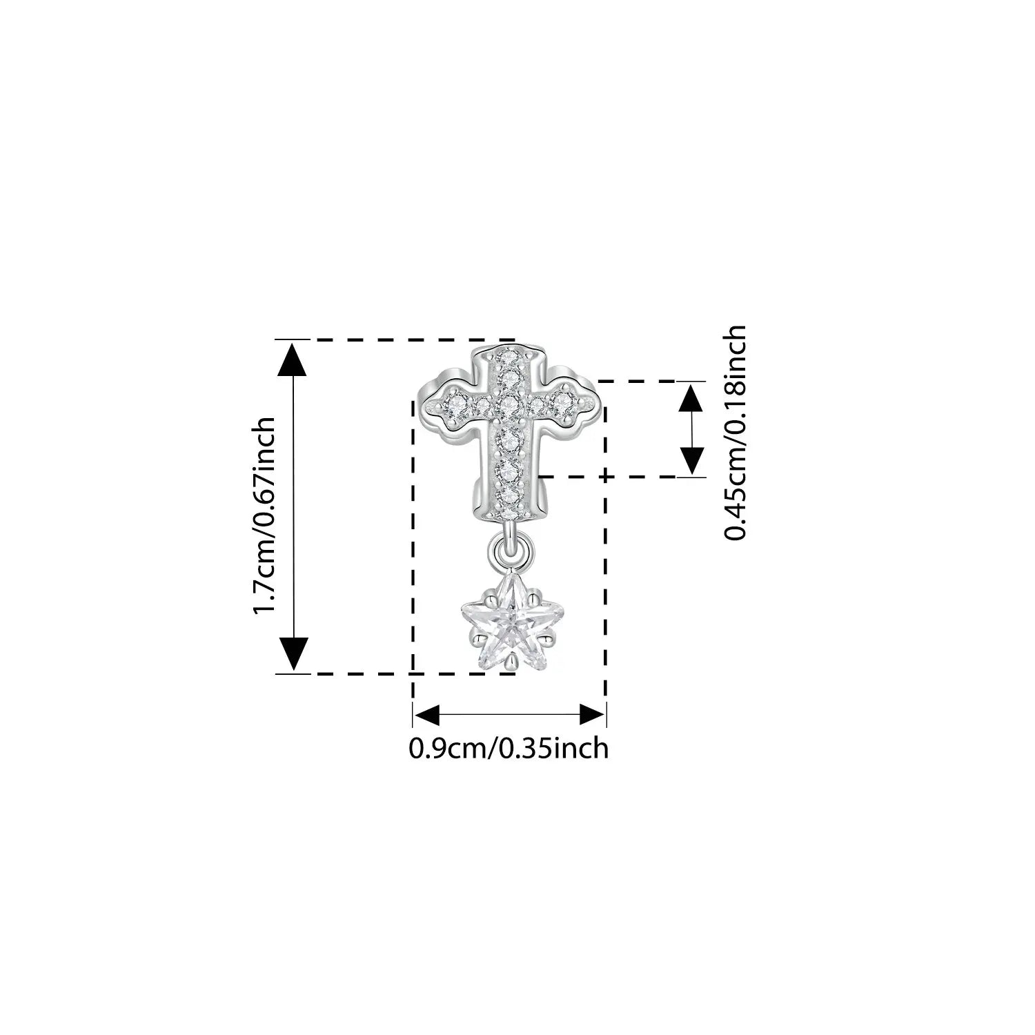 Bamoer Anhänger aus 925er Sterlingsilber, zweifarbig, mit Jungfrau Maria-Motiv, Kreuzanhängern und Flügelperlen, ideal für DIY-Armbänder und mehr.